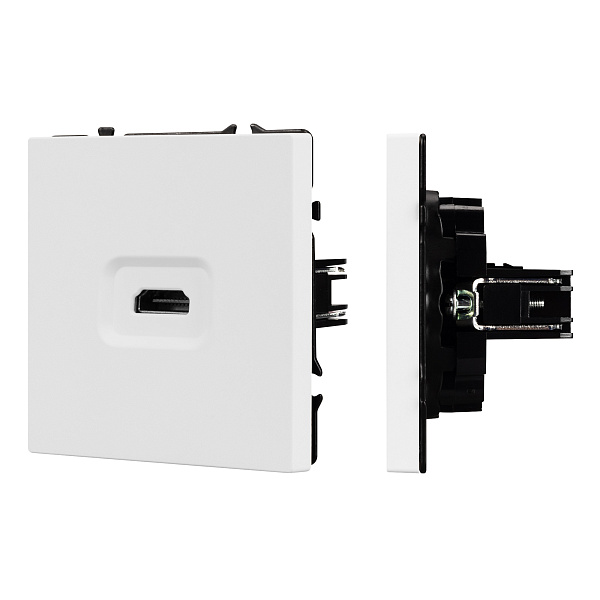 Механизм HDMI розетки SCT-NOBE-MHD1-SFPL-WH (Arlight, Белый кварц) Lednikoff