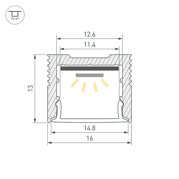 Профиль SL-SLIM-H13M-3000 ANOD (BY) (Arlight, Алюминий) Lednikoff