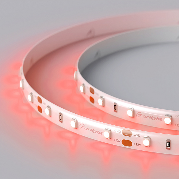 Светодиодная лента RTW 2-5000SE 12V Red (3528, 300 LED, LUX) (Arlight, 4.8 Вт/м, IP65) Lednikoff