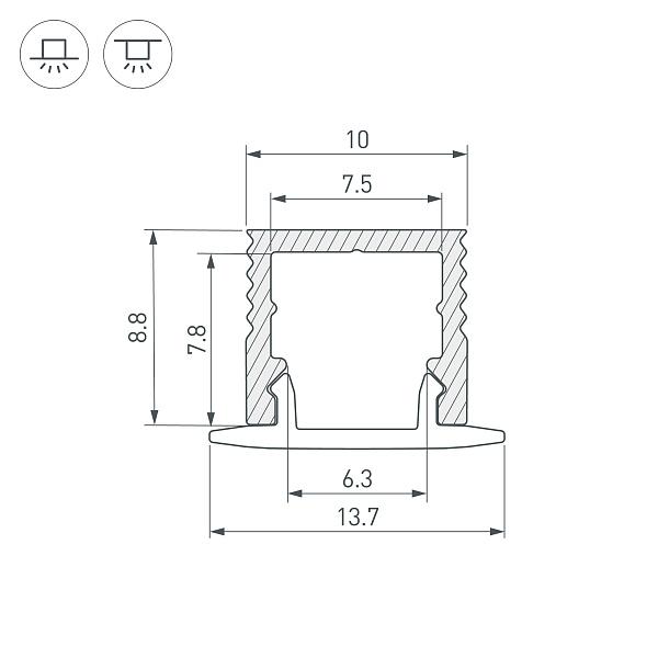 Профиль SL-MINI-10-2000 BLACK (Arlight, Алюминий) Lednikoff