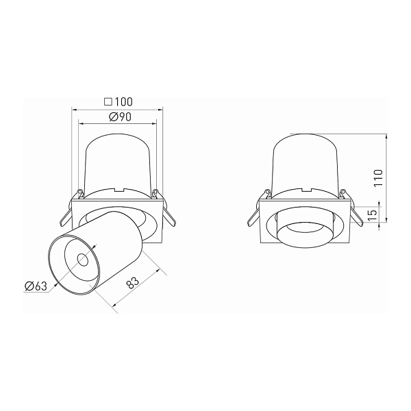 Светильник LGD-PULL-S100x100-10W White6000 (WH, 20 deg) (Arlight, IP20 Металл, 3 года) Lednikoff