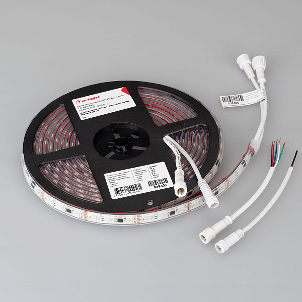 Светодиодная лента герметичная DMX-PS-B60-12mm 12V RGB-PX3 (14 W/m, IP67, 5060, 5m) (Arlight, -) Lednikoff