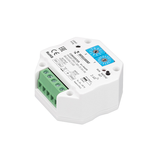 INTELLIGENT ARLIGHT Конвертер SMART-DALI-301-72-SH-IN (BUS/24V, 2.4G) (IARL, IP20 Пластик, 5 лет) Lednikoff