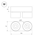 Светильник SP-PLURIO-SURFACE-RS179x78-18W Day4000 (BK-BRS, 36 deg, 230V) (Arlight, IP20 Металл, 3 года) Lednikoff