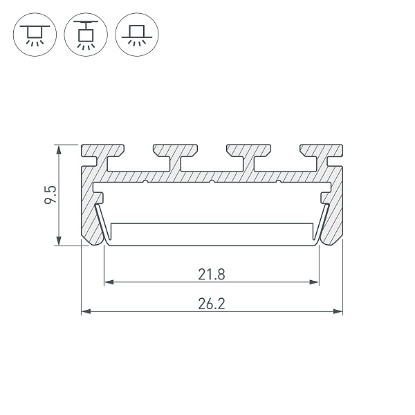Профиль PLS-LOCK-2000 ANOD (Arlight, Алюминий) Lednikoff