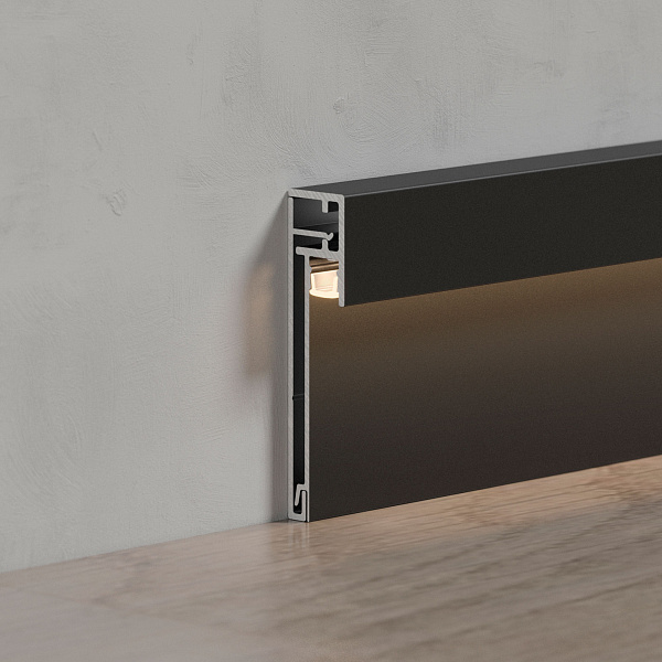 Профиль PLINTUS-H54B-2000 BLACK (Arlight, Алюминий) Lednikoff