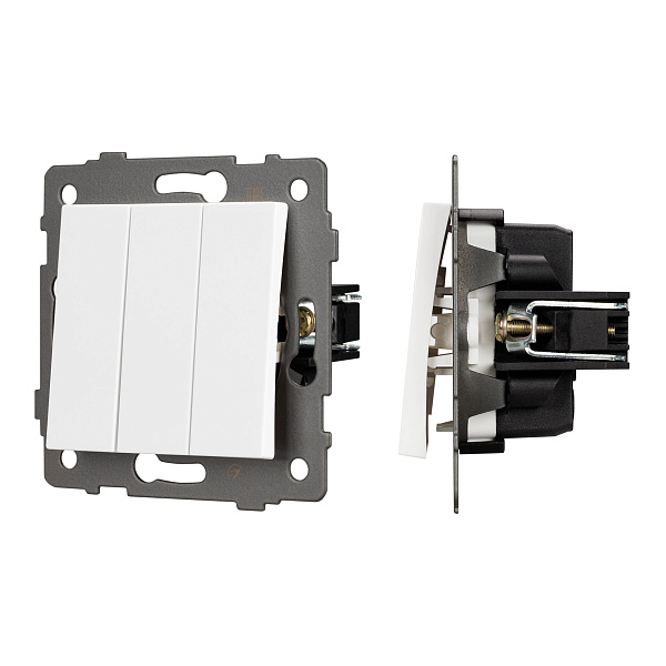 Механизм выключателя трехклавишный непроходной SWT-MK03-PL-WH-V (250V, 10A) (Arlight, -) Lednikoff