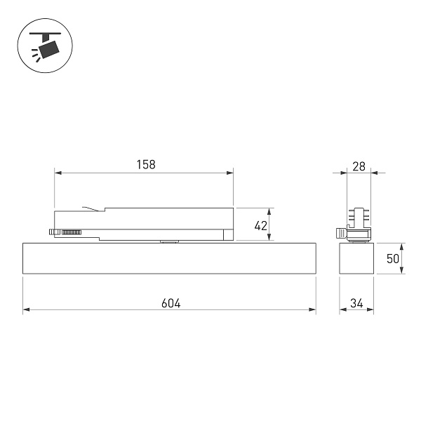 Светильник LGD-FLAT-4TR-S605-25W Warm3000 (BK, 100 deg, 230V) (Arlight, IP20 Металл, 3 года)