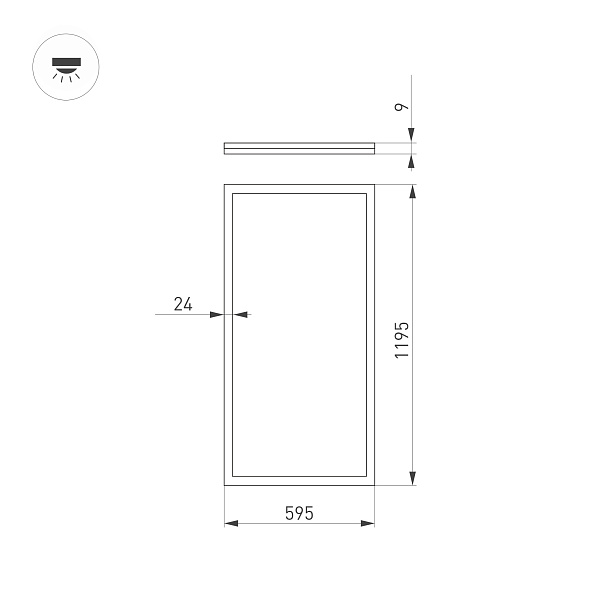 Светильник DL-INTENSO-S600x1200-60W White6000 (WH, 120 deg, 230V) (Arlight, IP40 Металл, 3 года) Lednikoff