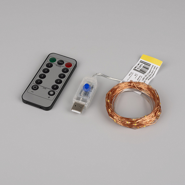Светодиодная гирлянда ARD-DEW-HOME-10000-100LED-LIVE Warm3000 (5V, USB, ПДУ) (Ardecoled, IP20) Lednikoff