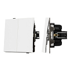 Механизм выключателя двухклавишный проходной SWT-TENDO-MKP2-PL-WH (230V, 10A) (Arlight, Белый) Lednikoff
