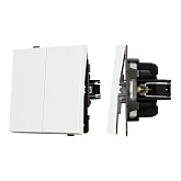 Механизм выключателя двухклавишный проходной SWT-TENDO-MKP2-PL-WH (230V, 10A) (Arlight, Белый)
