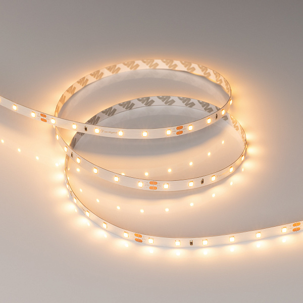 Светодиодная лента RT-A60-8mm 24V Warm2700 CRI98 (4.8 W/m, IP20, 2835, 5m) (Arlight, 4.8 Вт/м, IP20) Lednikoff