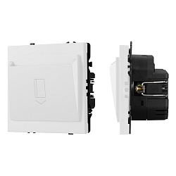 ARL NOBE Выключатель карточный магнитный софт-тач белый кварц SWT-CRD-SFPL-WH (250V, 25A) (Arlight, -)