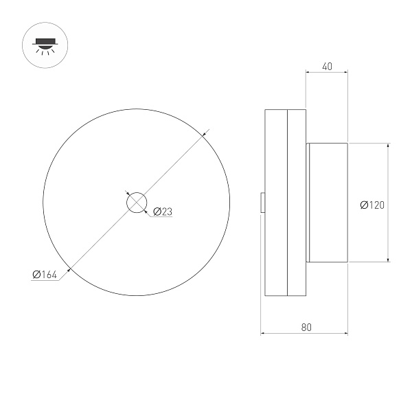 Светильник SP-MENTA-WALL-R165-12W Warm2700 (BK, 130 deg, 230V) (Arlight, IP20 Мрамор, 5 лет)