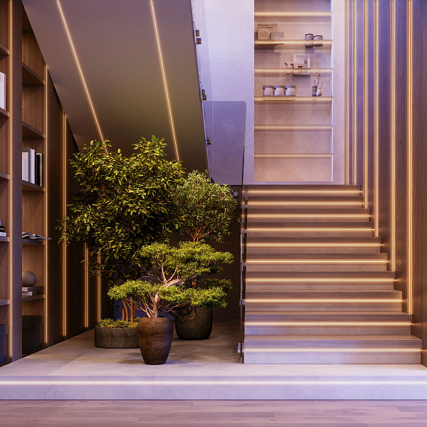 Светодиодная лента герметичная VELA-M240-2.5x6mm 24V Warm3000 (5 W/m, IP65, 5m) (Arlight, узкая) Lednikoff