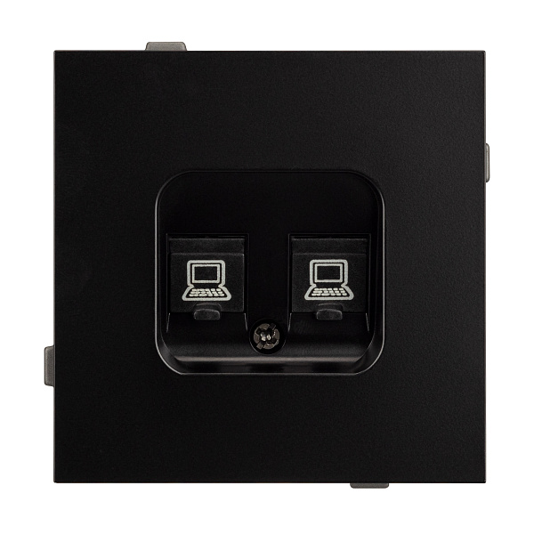 Механизм компьютерной розетки двойной SCT-TENDO-MPC2-PL-BK (RJ-45, CAT6) (Arlight, Черный) Lednikoff