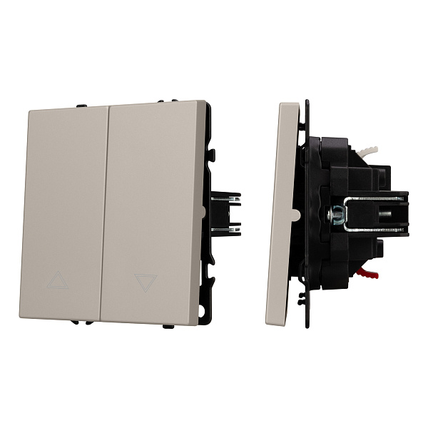 ARL NOBE Выключатель управления шторами 2 кл софт-тач кашемир SWT-MKR2-SFPL-CA (250V, 10A) (Arlight, -) Lednikoff