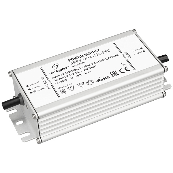 Блок питания ARPV-UH24120-PFC (24V, 5.0A, 120W) (Arlight, IP67 Металл, 7 лет) Lednikoff