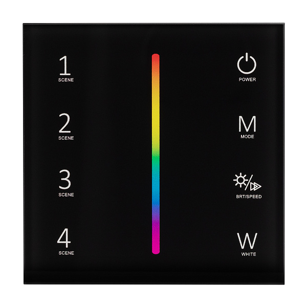 Панель SMART-P22-RGBW-G-IN Black (12-24V, 4x3A, Sens, 2.4G) (Arlight, IP20 Пластик, 5 лет) Lednikoff