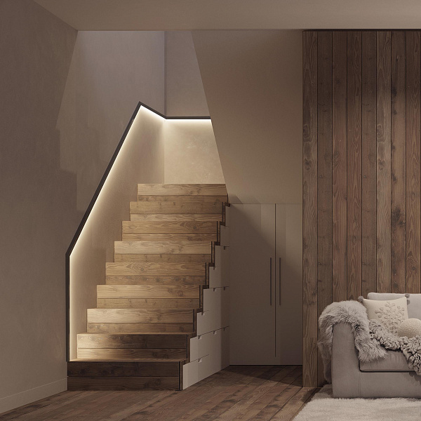 Профиль WALL-2228-2000 ANOD BLACK (Arlight, Алюминий) Lednikoff