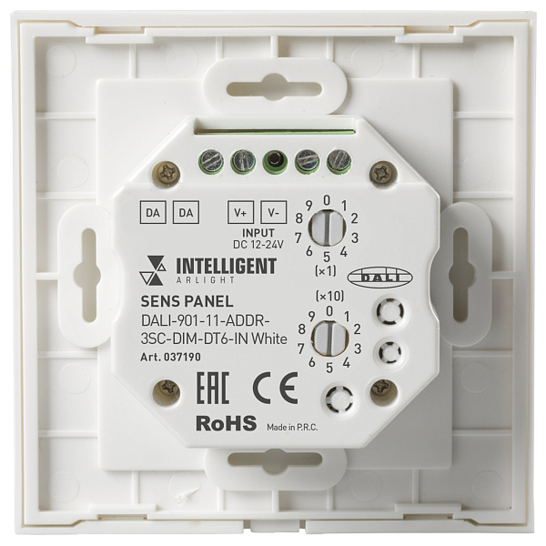 INTELLIGENT ARLIGHT Сенсорная панель DALI-901-11-ADDR-3SC-DIM-DT6-IN White (BUS) (IARL, IP20 Пластик, 3 года) Lednikoff