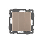 Механизм выключателя трехклавишный непроходной SWT-MK03-PL-GD-V (250V, 10A) (Arlight, -) Lednikoff