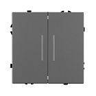 Механизм выключателя двухклавишный проходной LED SWT-NOBE-MKP2-SFPL-L-GR (230V, 10A) (Arlight, Серый базальт) Lednikoff