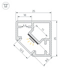 Профиль SL-KUB-DISPLAY-2525-2000 ANOD BLACK (Arlight, Алюминий) Lednikoff