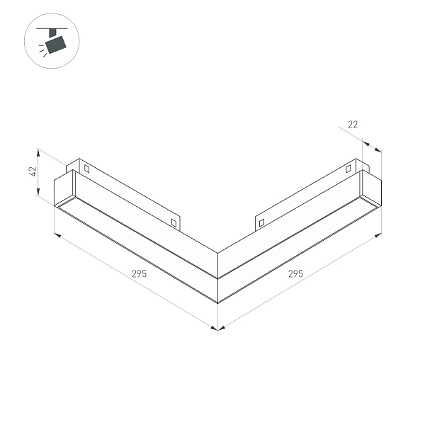 Светильник MAG-ORIENT-FLAT-ANGLE-L295-18W Warm3000 (BK, 100 deg, 48V) (Arlight, IP20 Металл, 5 лет)