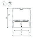 Профиль SL-LINE-7477-2000 BLACK (Arlight, Алюминий) Lednikoff