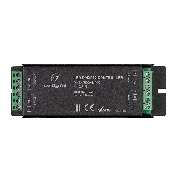 Декодер ARL-7022-DMX (12-24V, 3x6A, DMX512) (Arlight, IP20 Металл, 3 года) Lednikoff