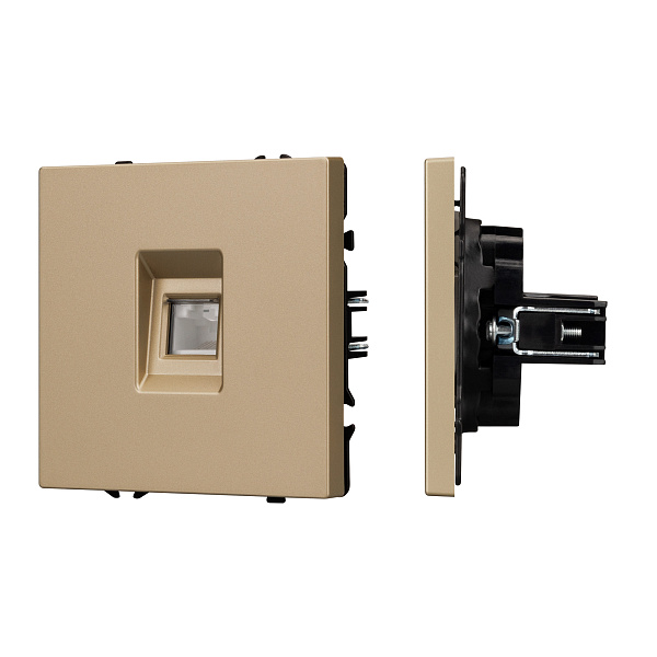 ARL NOBE Розетка компьютерная софт-тач золотой песок SCT-MPC1-SFPL-GD (RJ-45, CAT6) (Arlight, -) Lednikoff