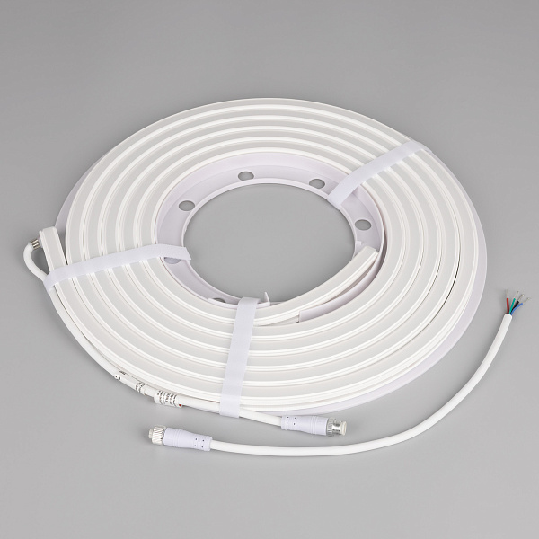 Светодиодная лента герметичная WAVE-SIDE-DOUBLE-B84-16x15mm 24V RGB (10 W/m, IP67, 5m, wire x1) (Arlight, Вывод боковой, 5 лет)