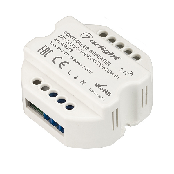 Контроллер-усилитель ARL-SIRIUS-TRANSMITTER-30M-IN (230V, 2.4G) (Arlight, IP20 Пластик, 3 года) Lednikoff