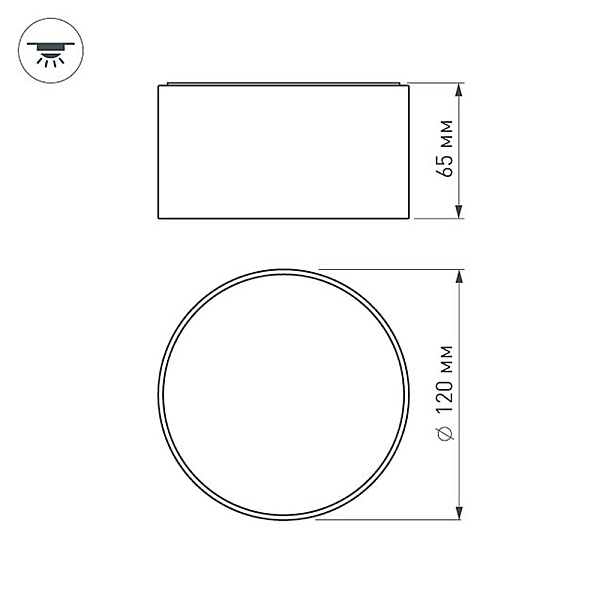 Светильник SP-RONDO-120B-12W Warm White (Arlight, IP40 Металл, 3 года) Lednikoff