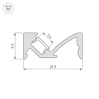 Профиль SL-BEVEL-W21-2000 ANOD BLACK (Arlight, Алюминий) Lednikoff