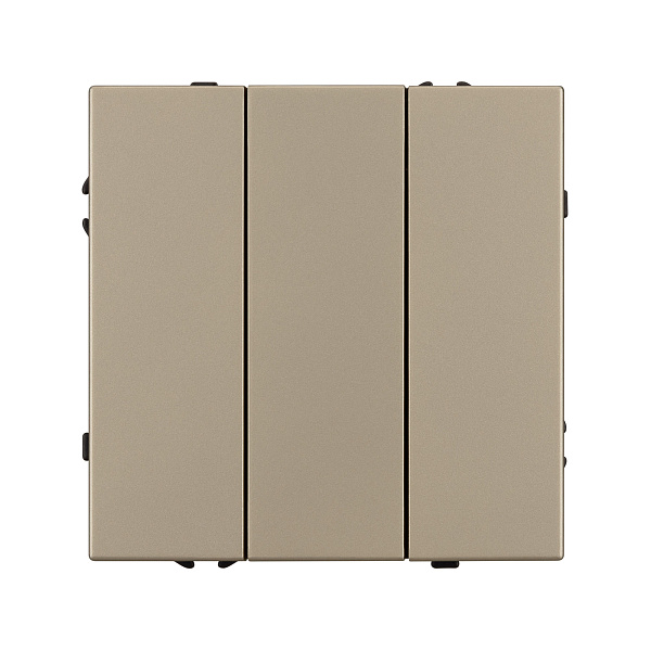 ARL NOBE Выключатель 3 кл софт-тач золотой песок SWT-MK03-SFPL-GD (250V, 10A) (Arlight, -) Lednikoff
