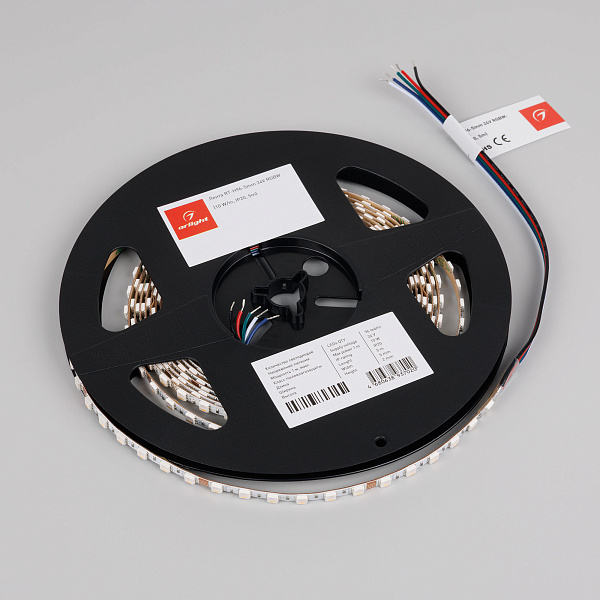 Светодиодная лента RT-H96-5mm 24V RGBW-Day-4-in-1 (10 W/m, IP20, 5m) (Arlight, узкая) Lednikoff