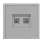 Механизм сдвоенной компьютерной розетки SCT-NOBE-MPC2-SFPL-IS (RJ-45, CAT6) (Arlight, Никель) Lednikoff