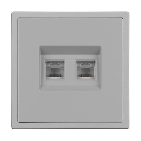 Механизм сдвоенной компьютерной розетки SCT-NOBE-MPC2-SFPL-IS (RJ-45, CAT6) (Arlight, Никель) Lednikoff