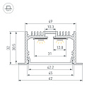 Профиль SL-LINIA62-F-3000 ANOD (BY) (Arlight, Алюминий) Lednikoff