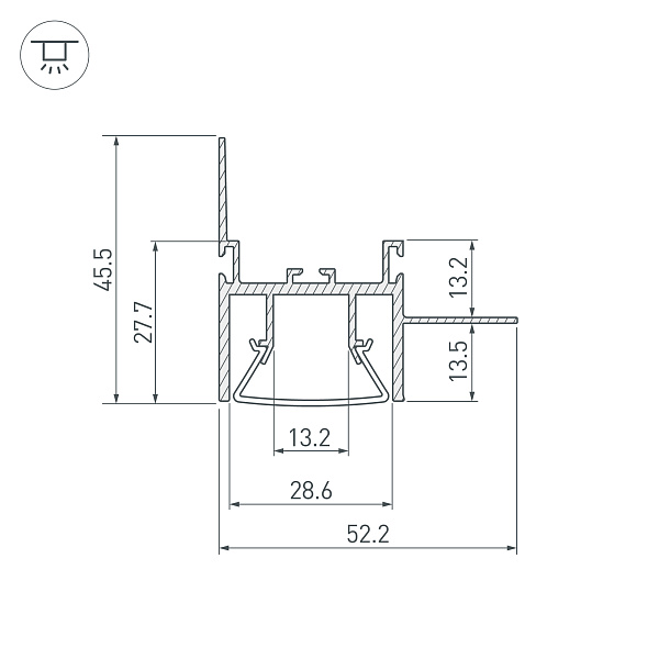 Профиль FOLED-WALL-2000 (Arlight, Алюминий) Lednikoff