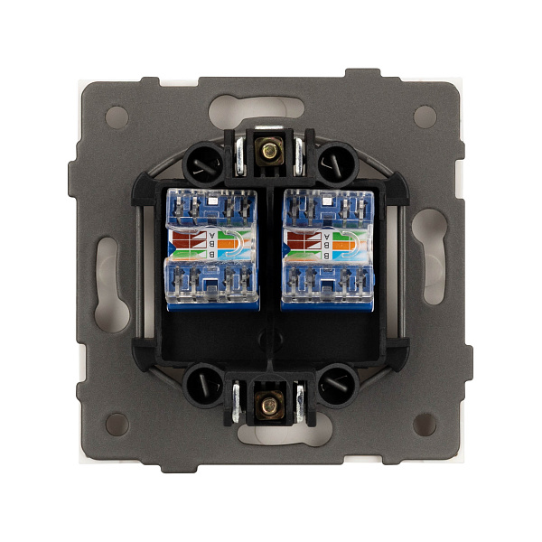 Механизм компьютерной розетки двойной SCT-TENDO-MPC2-SFPL-WH (RJ-45, CAT6) (Arlight, Матовый белый) Lednikoff