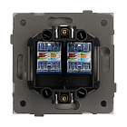 Механизм компьютерной розетки двойной SCT-TENDO-MPC2-PL-GR (RJ-45, CAT6) (Arlight, Графитовый) Lednikoff