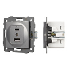 Механизм USB розетки SCT-MUAC-PL-GR-V (5V, 3A, QC4) (Arlight, -) Lednikoff