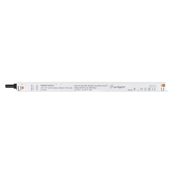 Блок питания ARV-SP-48100-MAG-ORIENT-PFC-WH (48V, 2.1A, 100W) (Arlight, IP20 Пластик, 5 лет) Lednikoff