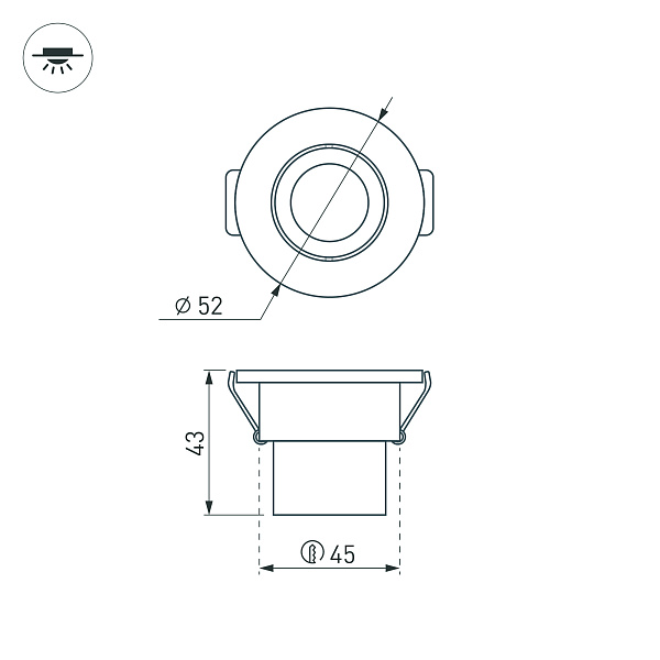 Светодиодный светильник LTM-R52WH 3W Day White 30deg (Arlight, IP40 Металл, 3 года) Lednikoff