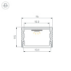 Профиль SL-SLIM15-H10-3000 ANOD (Arlight, Алюминий) Lednikoff