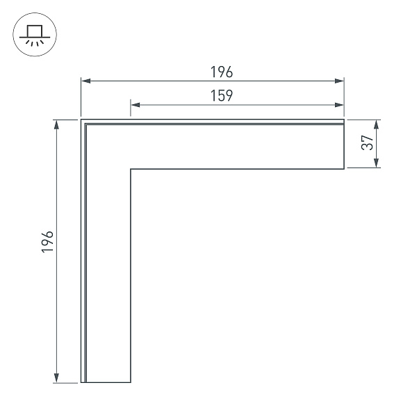 Угол SL-LINIA32-FANTOM внешний (Arlight, Металл) Lednikoff